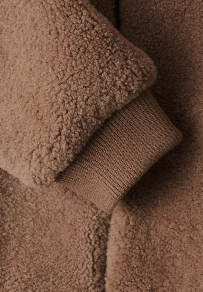 Teddyblouson mit Reißverschluss