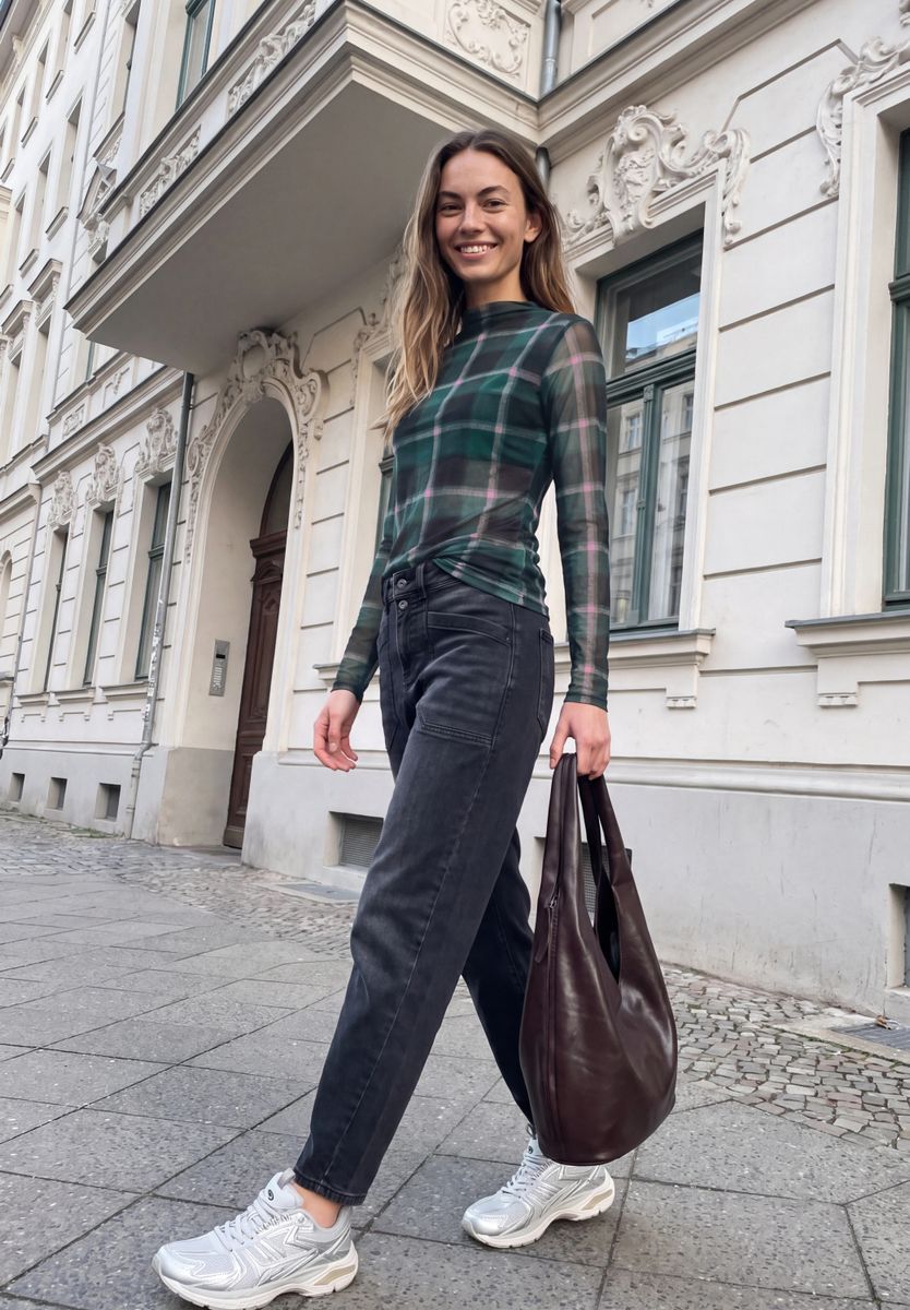 Langarm Mesh-Shirt mit Turtle Neck