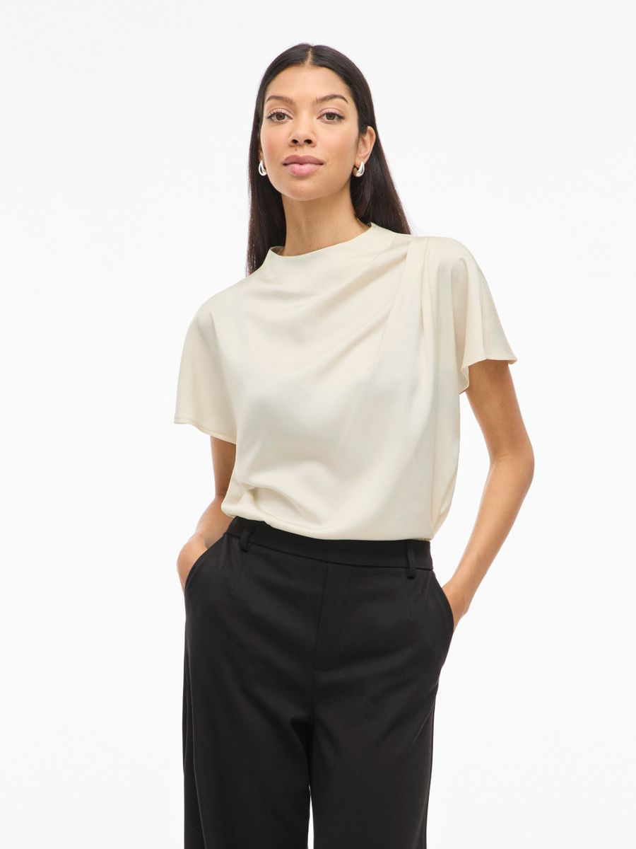 VIELMINA FUNNEL NECK S/S TOP/1