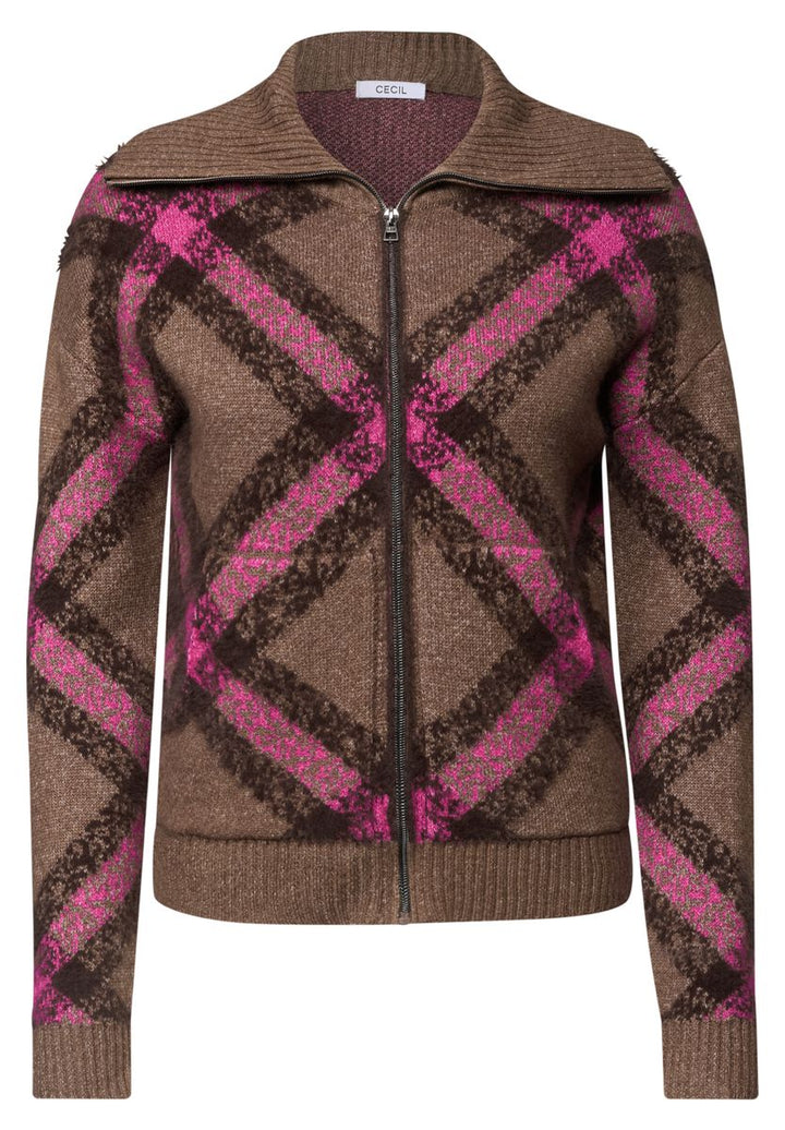 Federgarn Cardigan mit Troyerkragen