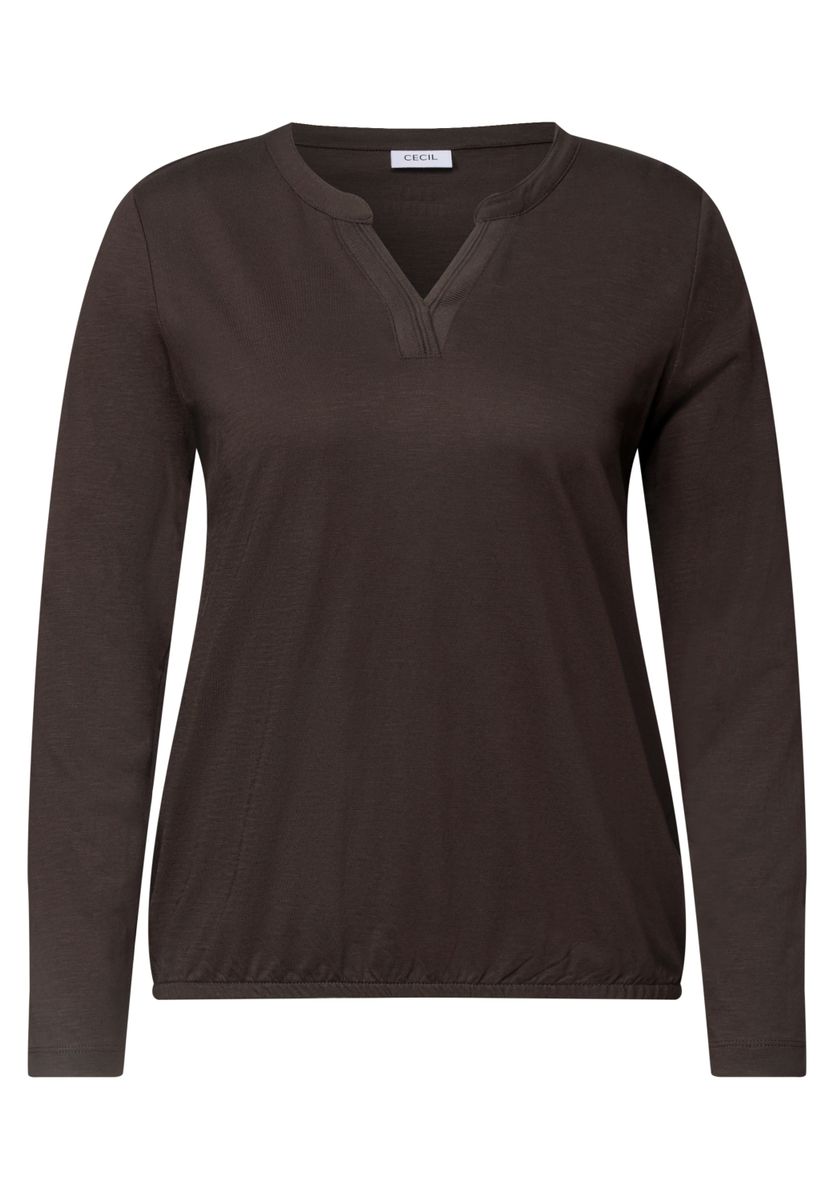 Shirt mit Split Neck im Tunika-Look