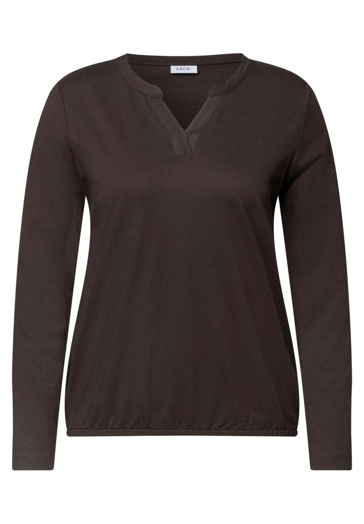 Shirt mit Split Neck im Tunika-Look