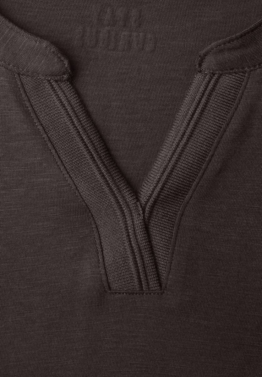 Shirt mit Split Neck im Tunika-Look