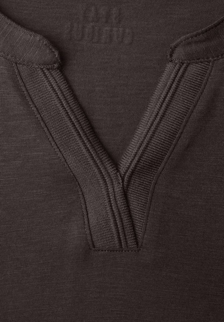 Shirt mit Split Neck im Tunika-Look