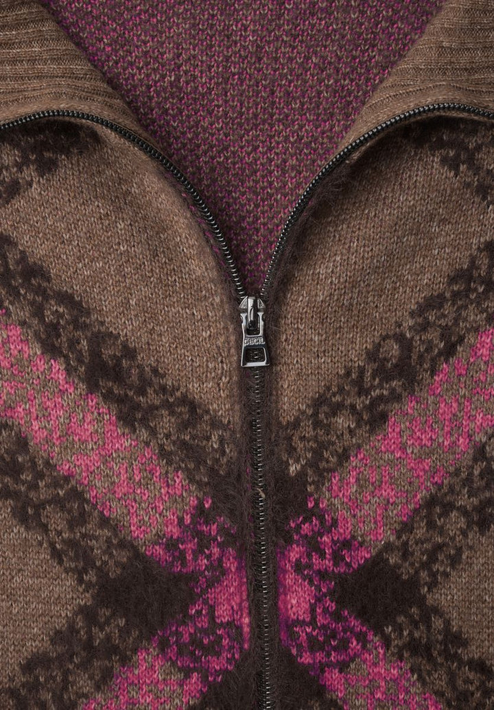 Federgarn Cardigan mit Troyerkragen