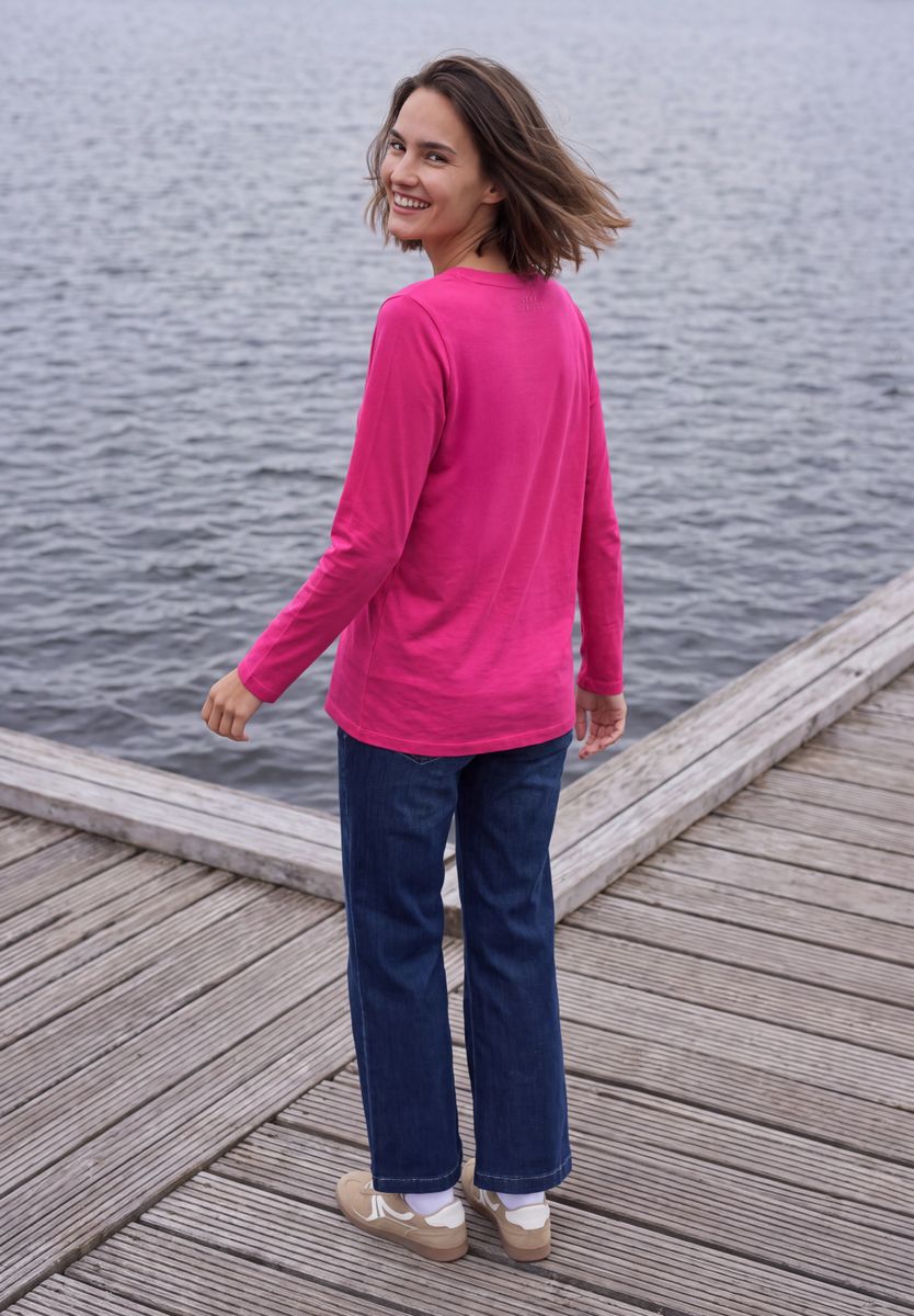 Shirt mit Split Neck im Tunika-Look