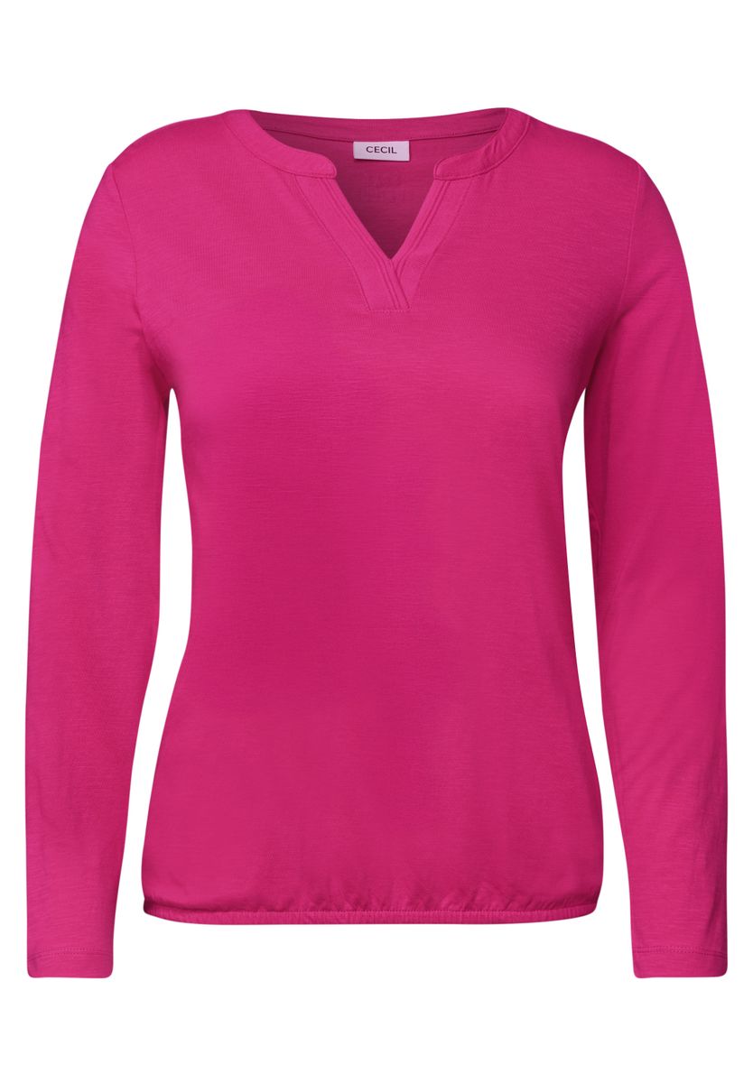 Shirt mit Split Neck im Tunika-Look