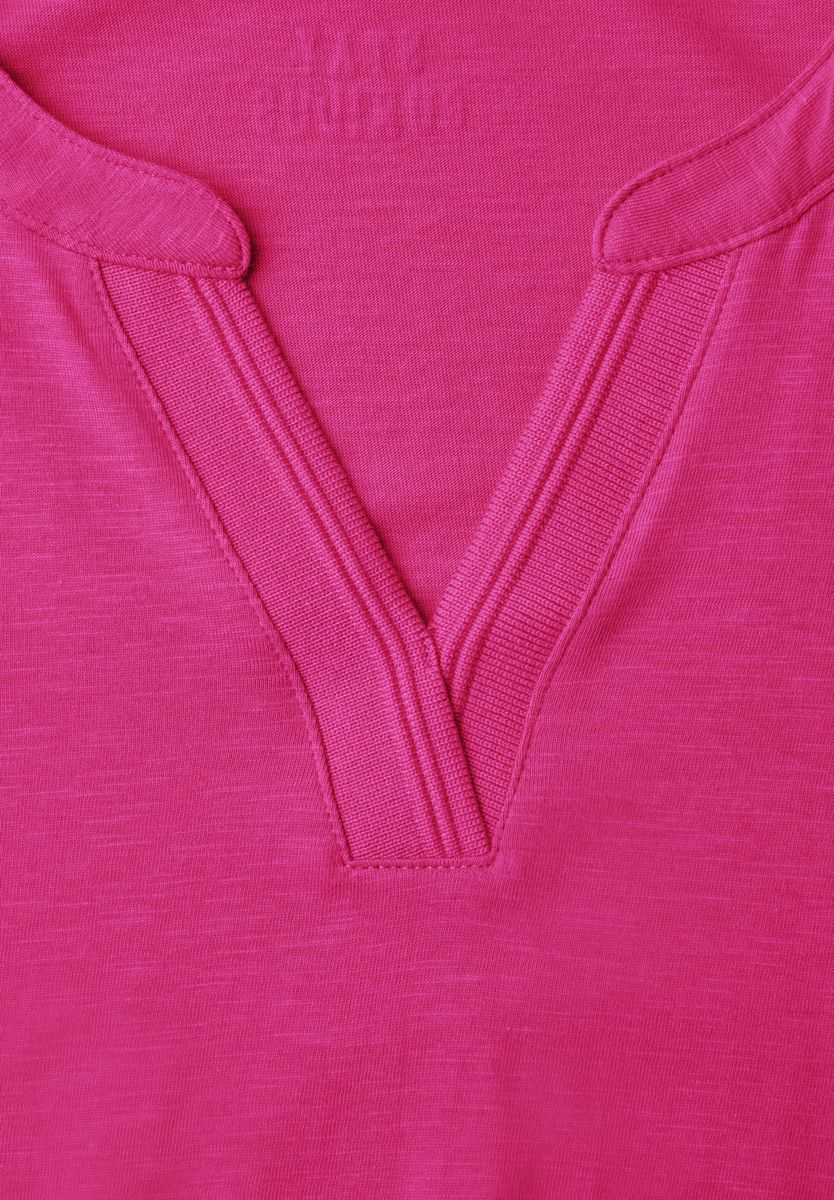 Shirt mit Split Neck im Tunika-Look