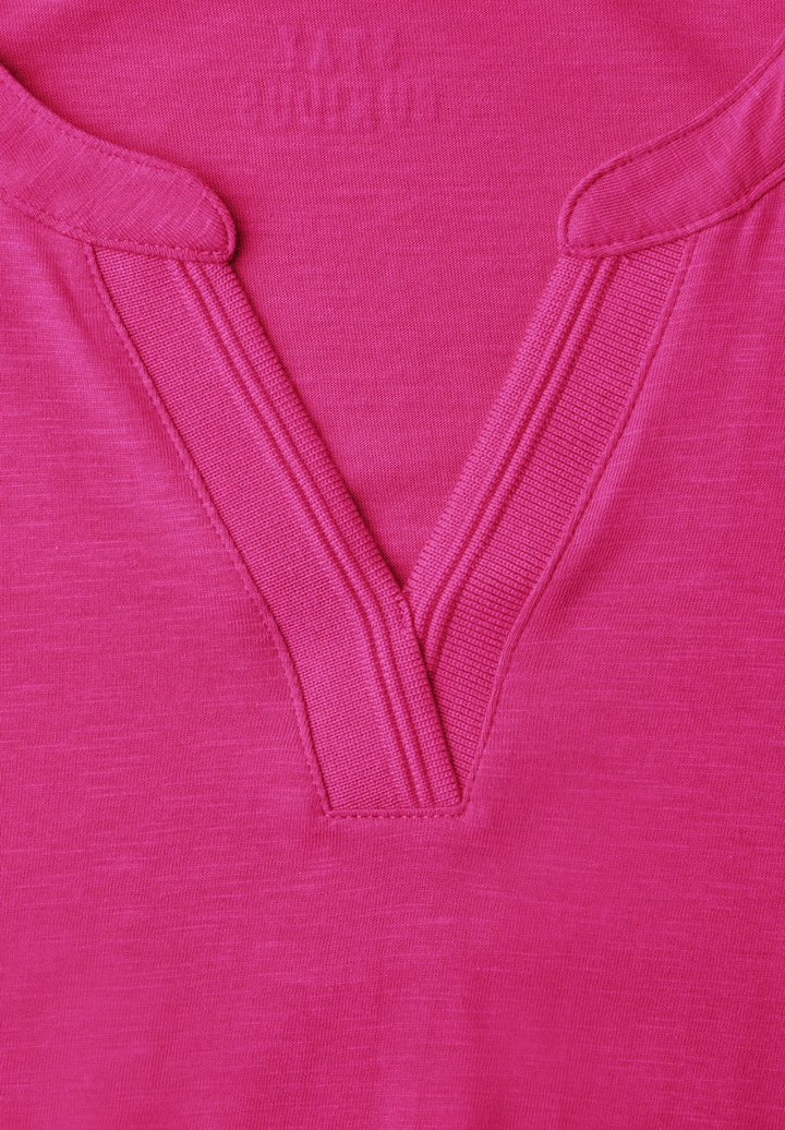 Shirt mit Split Neck im Tunika-Look