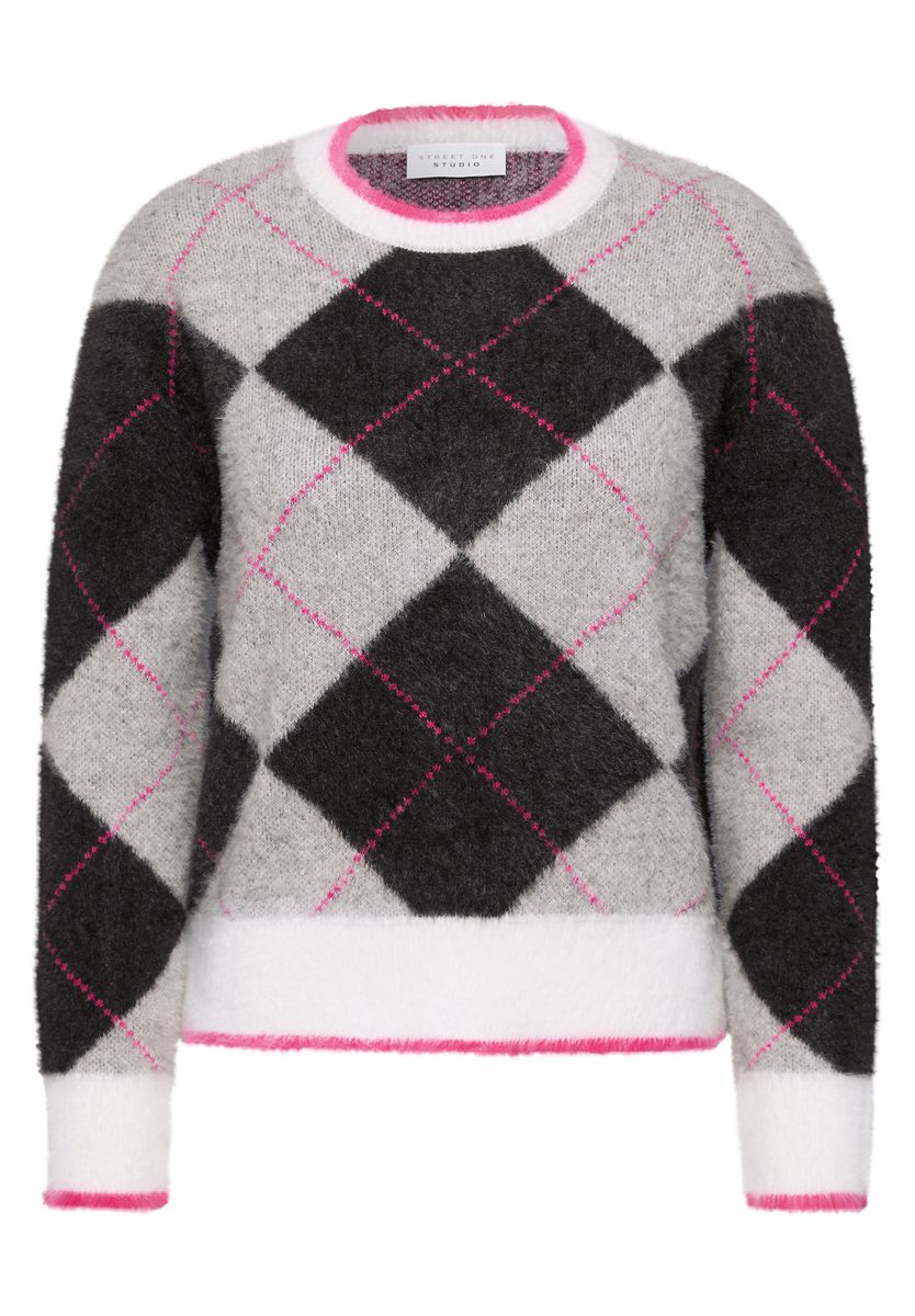 Pullover mit Rundhals und Argyle-Muster