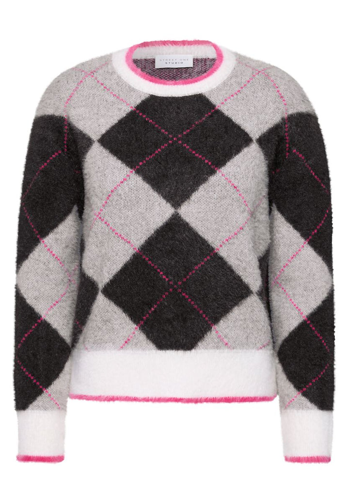 Pullover mit Rundhals und Argyle-Muster