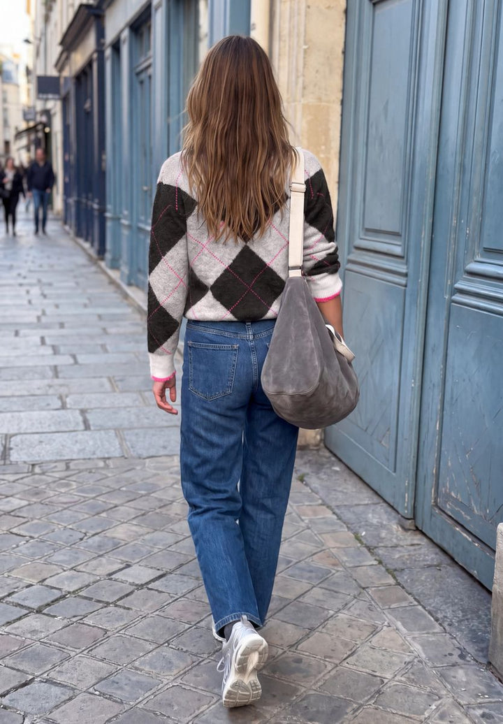 Pullover mit Rundhals und Argyle-Muster