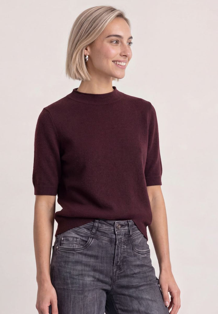 Kurzarm Pullover mit Turtle Neck