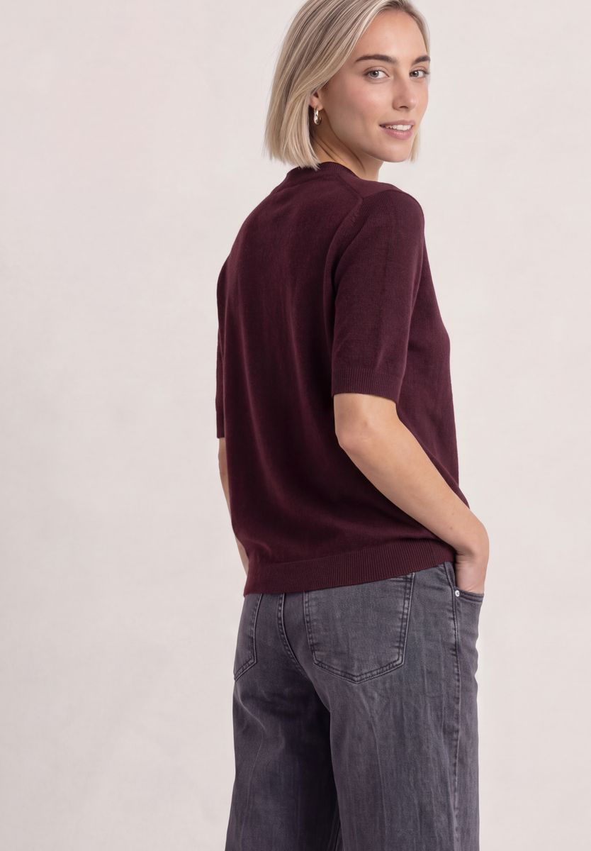 Kurzarm Pullover mit Turtle Neck