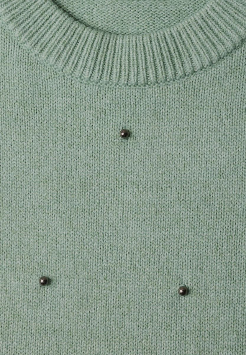Pullover mit Rundhals und Perlendetails