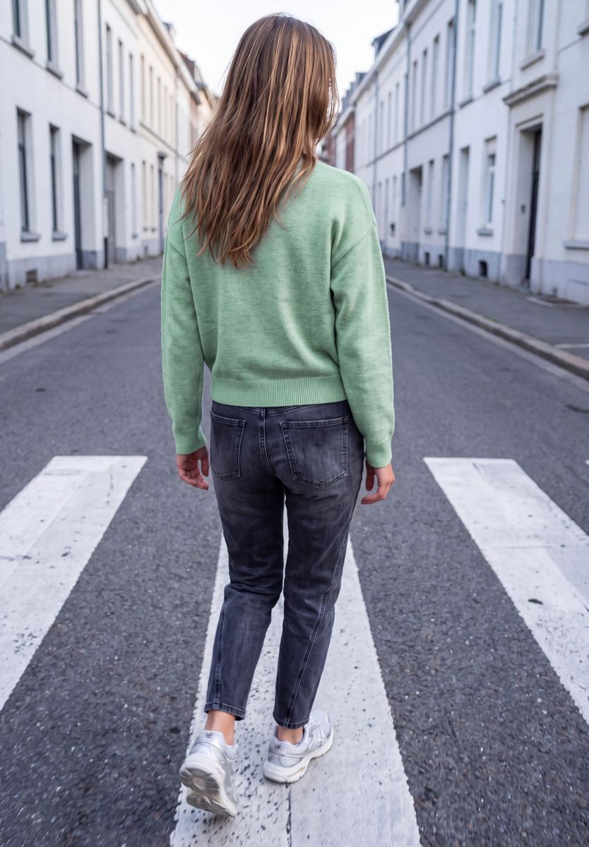 Pullover mit Rundhals und Perlendetails