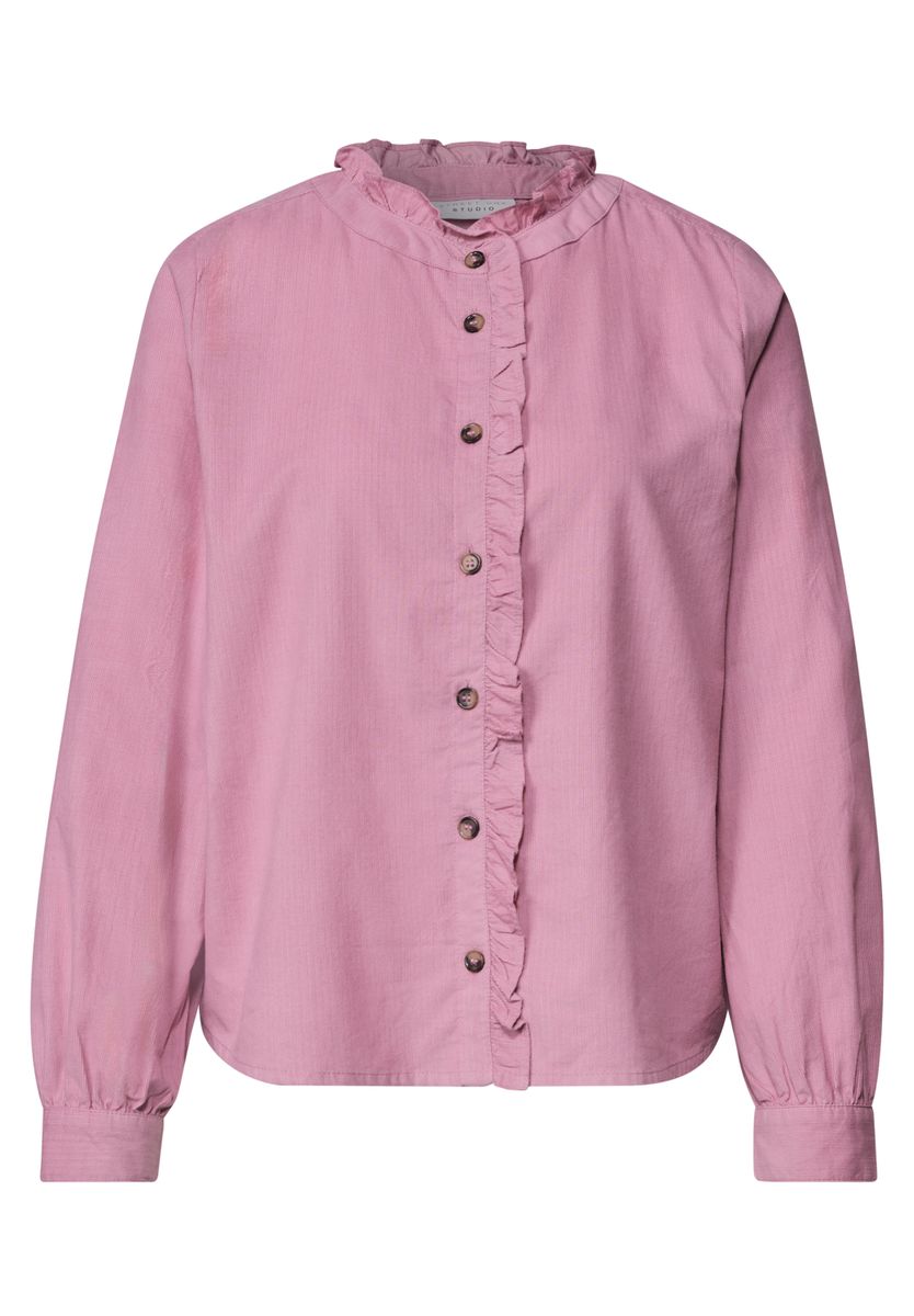 Langarm Bluse mit Rundhals und Rüschen