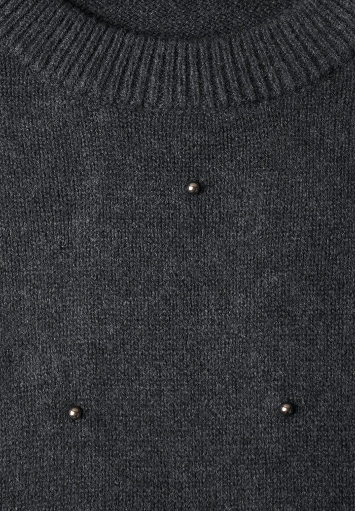 Pullover mit Rundhals und Perlendetails