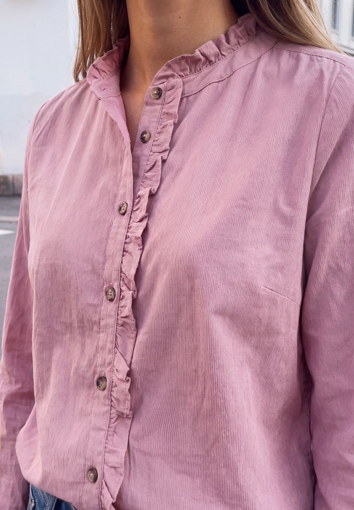 Langarm Bluse mit Rundhals und Rüschen