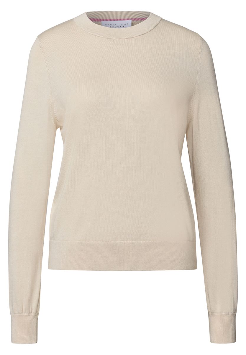 Pullover mit Rundhals in Unifarbe