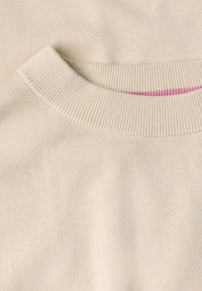 Pullover mit Rundhals in Unifarbe