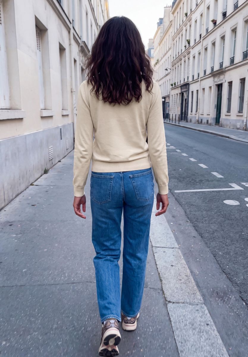 Pullover mit Rundhals in Unifarbe