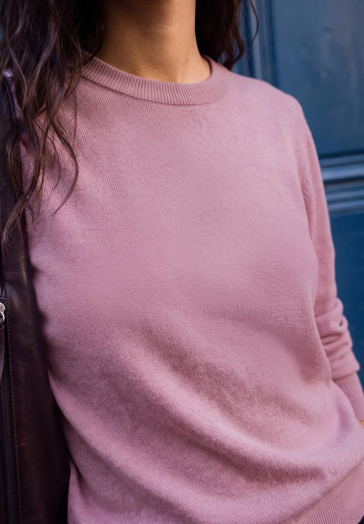 Pullover mit Rundhals in Unifarbe