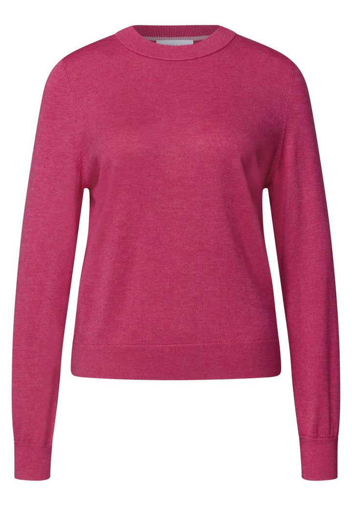 Pullover mit Rundhals in Unifarbe