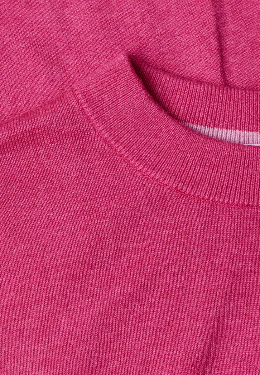 Pullover mit Rundhals in Unifarbe
