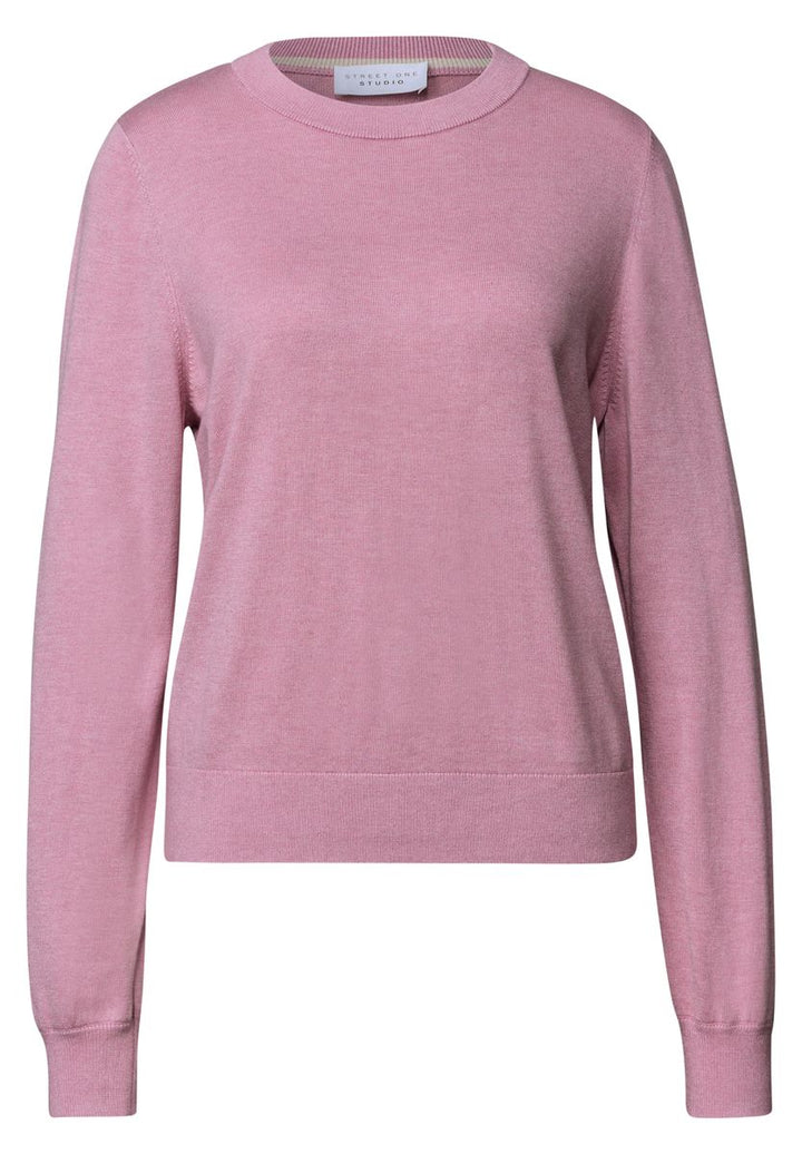Pullover mit Rundhals in Unifarbe