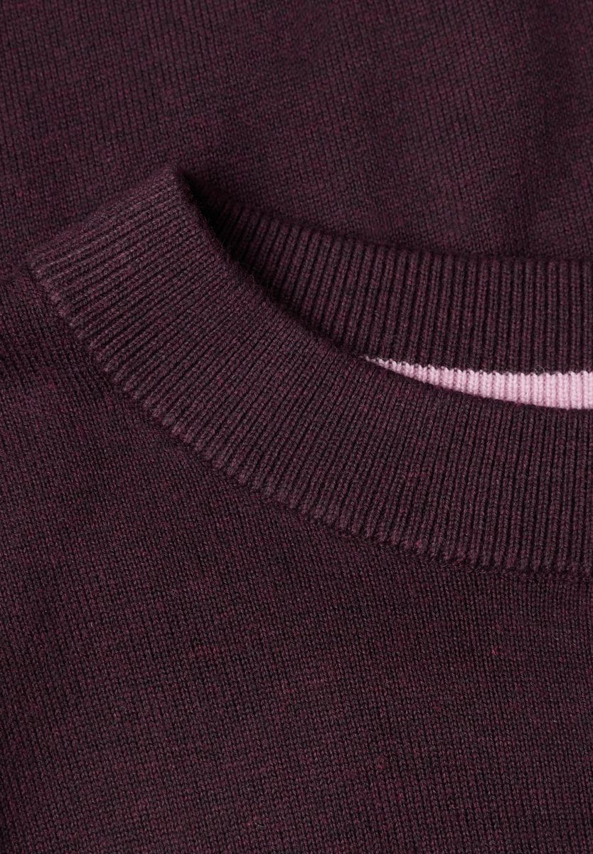 Pullover mit Rundhals in Unifarbe