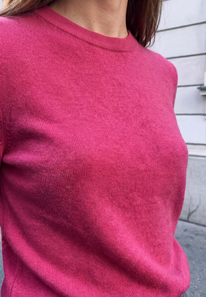 Pullover mit Rundhals in Unifarbe
