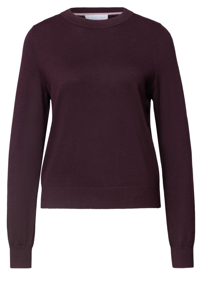 Pullover mit Rundhals in Unifarbe