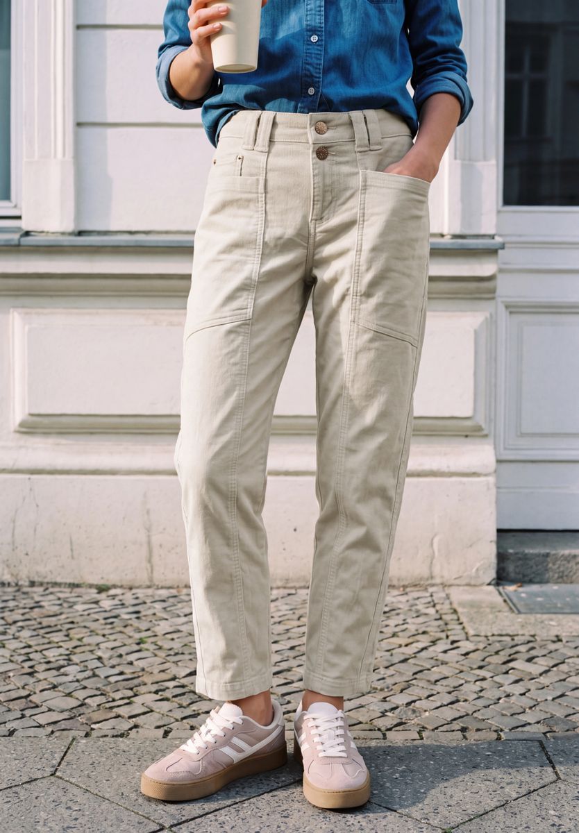 Barrel Leg Hose aus Cord im Loose Fit