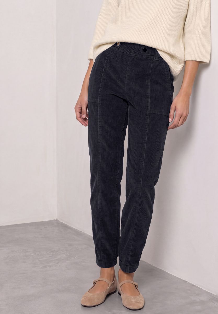 High Waist Barrel Leg Hose mit Elastikbund