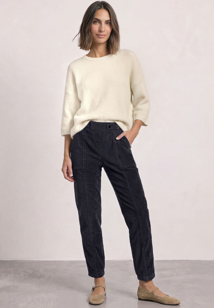 High Waist Barrel Leg Hose mit Elastikbund