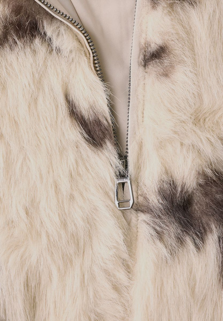 Fake Fur jacke mit Kuh-Muster