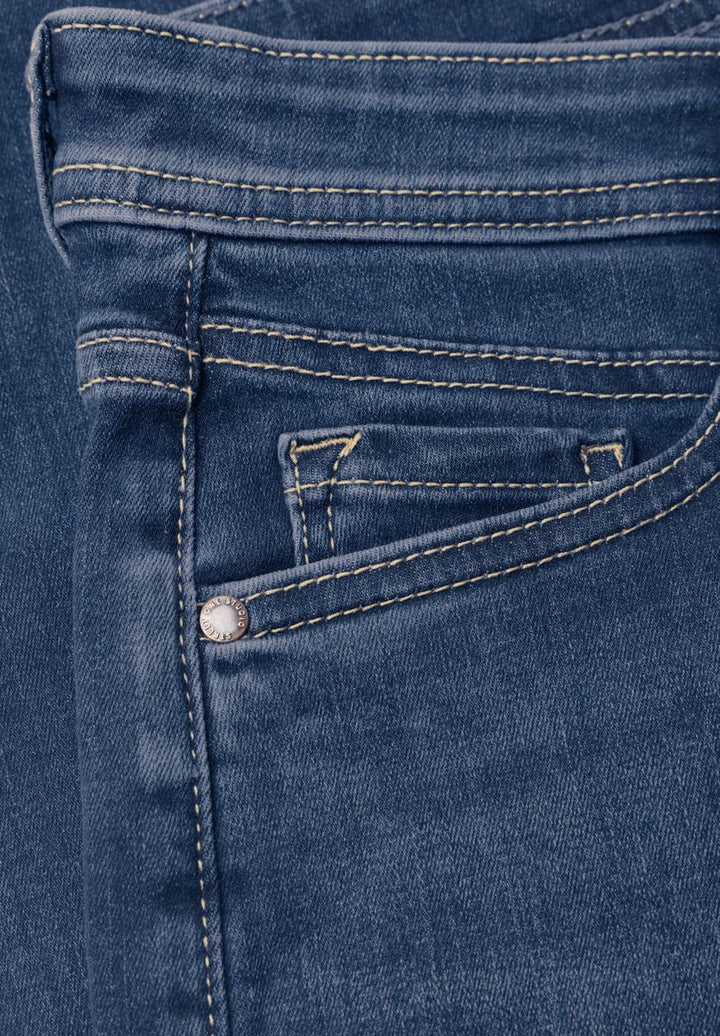 Mid Waist Wide Leg Jeans im Casual Fit