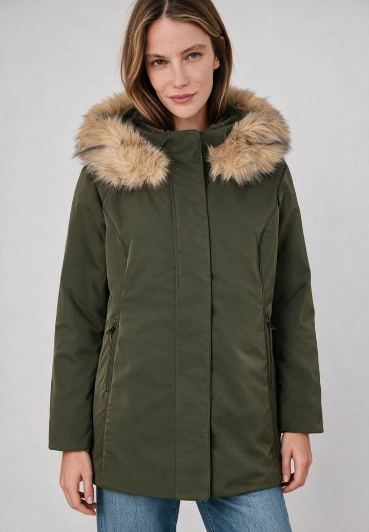Parka mit Kunstfellkapuze