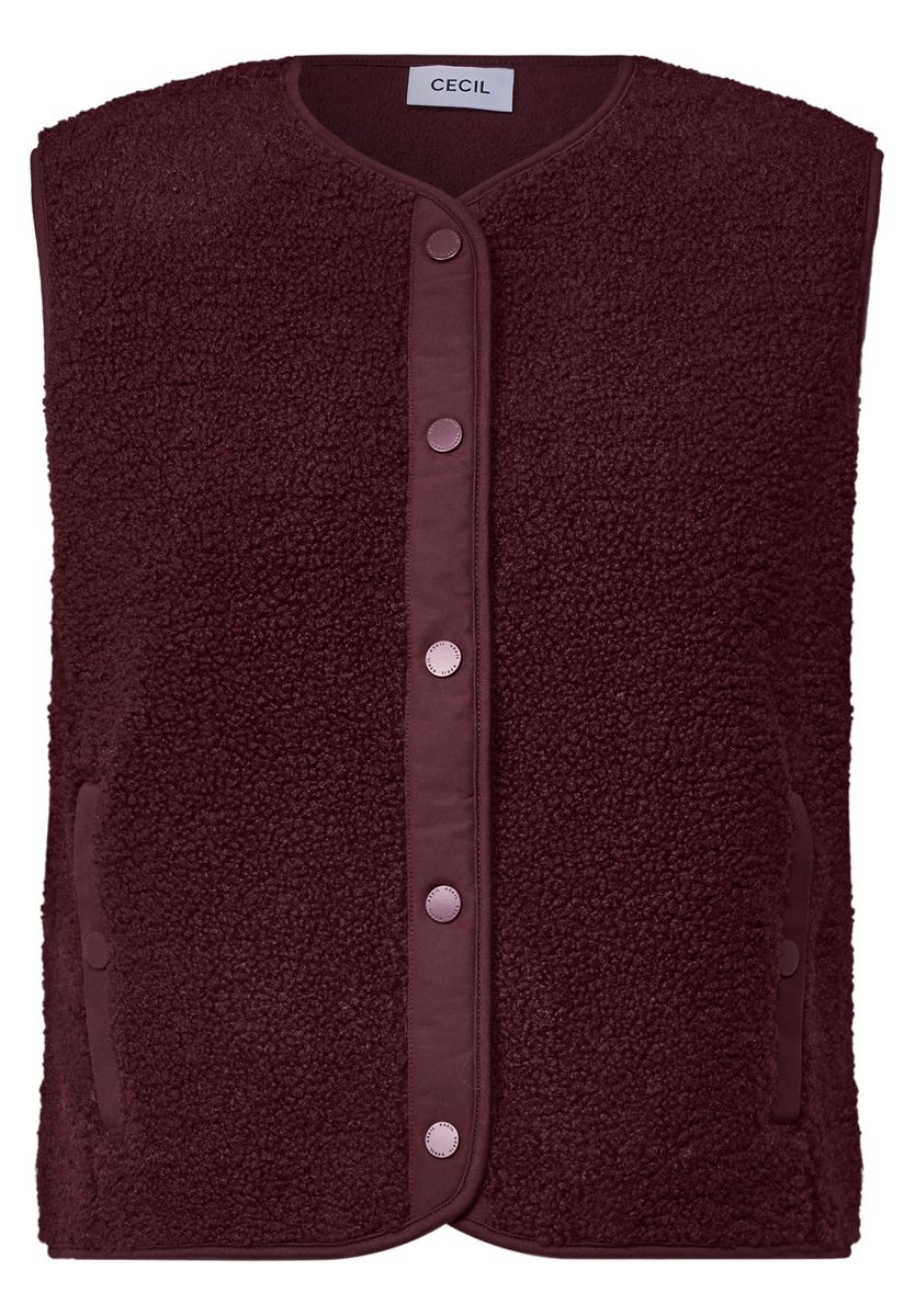 Teddy-Weste mit Softshelldetails