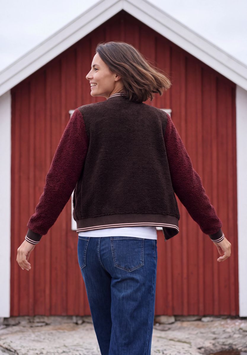 Teddy-Blouson mit Patch-Detail