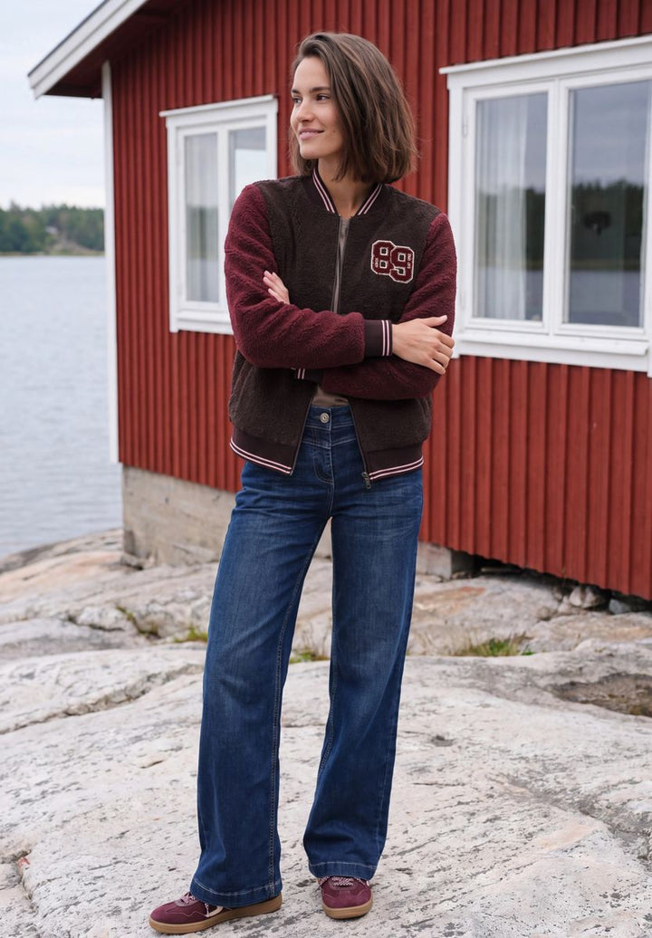 Teddy-Blouson mit Patch-Detail