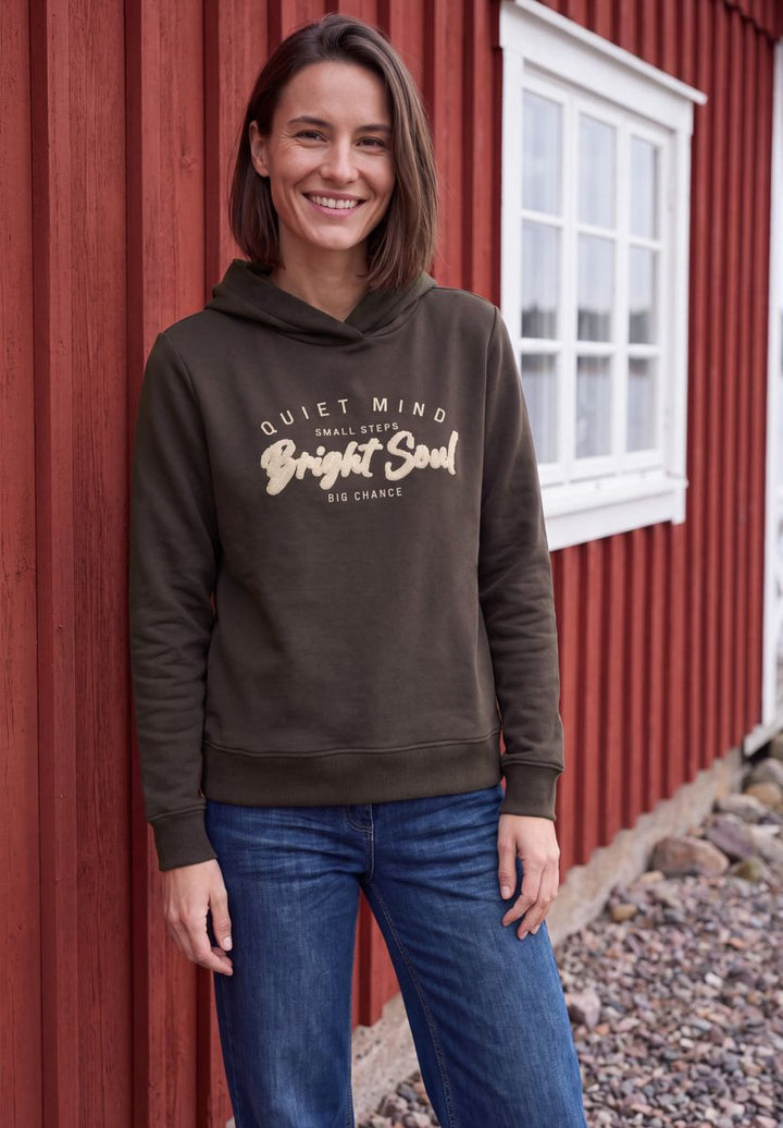 Sweatshirt mit Details in Rippstruktur