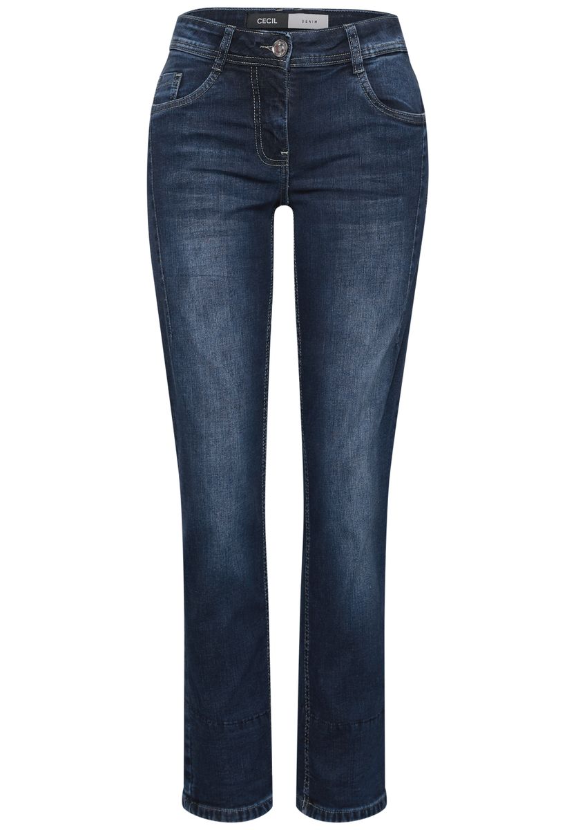 Mid Waist Straight Leg Jeans im Casual Fit