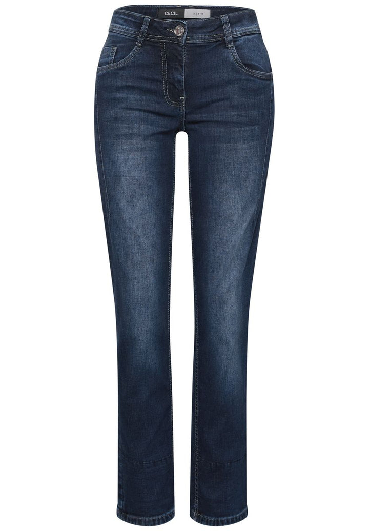 Mid Waist Straight Leg Jeans im Casual Fit