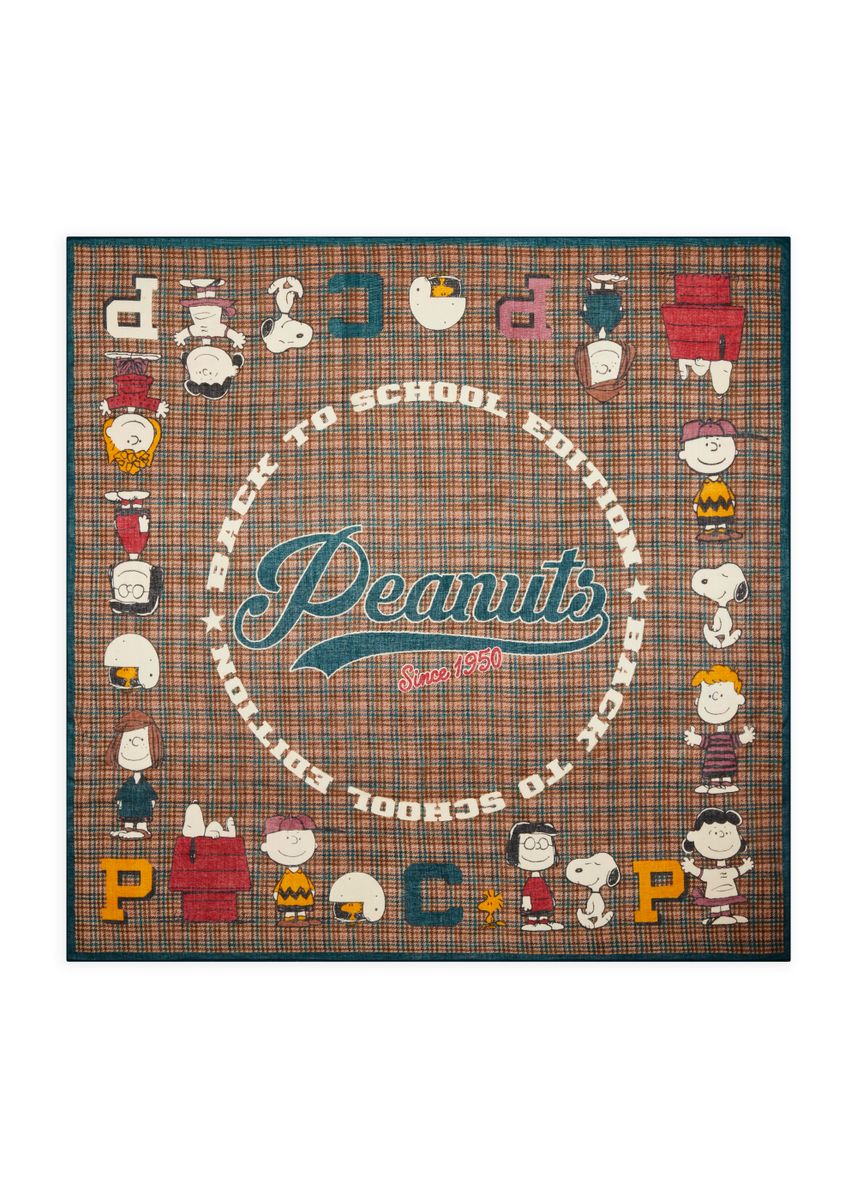 Leichtes Tuch mit Peanuts-Motiven und Schriftzug