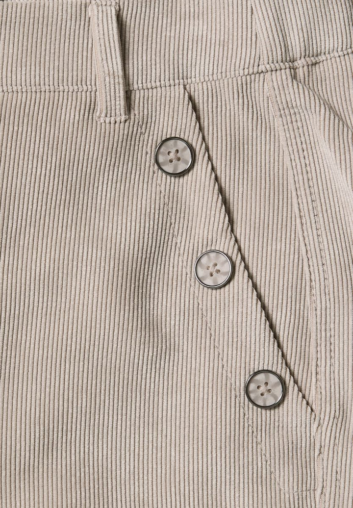 Mid Waist Straight Leg Cordhose mit Knöpfen