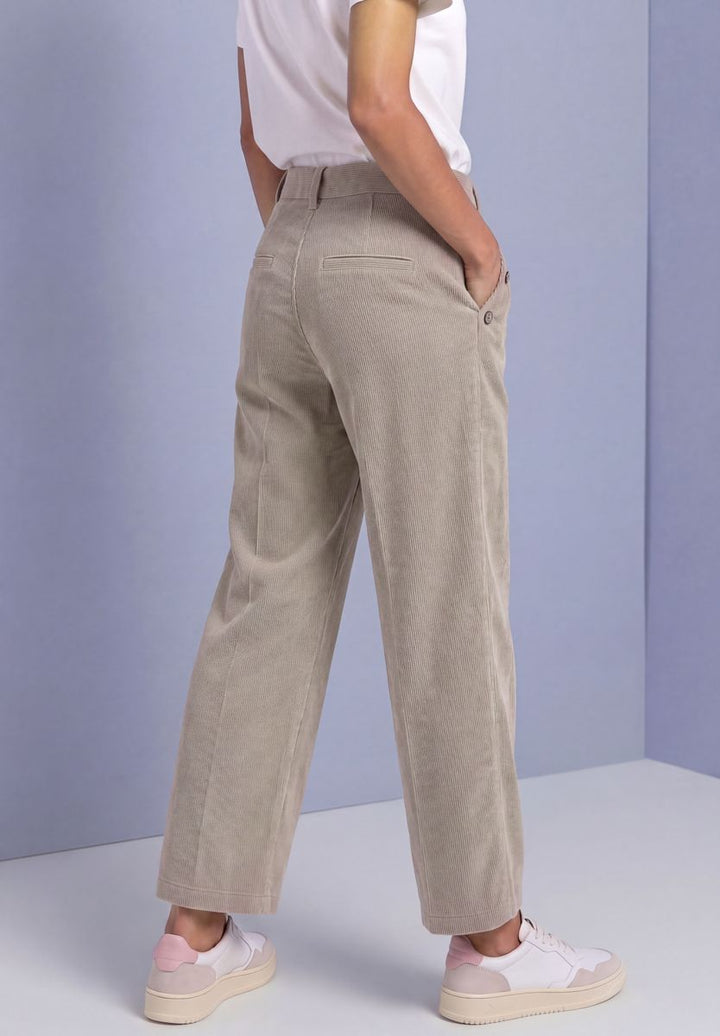 Mid Waist Straight Leg Cordhose mit Knöpfen