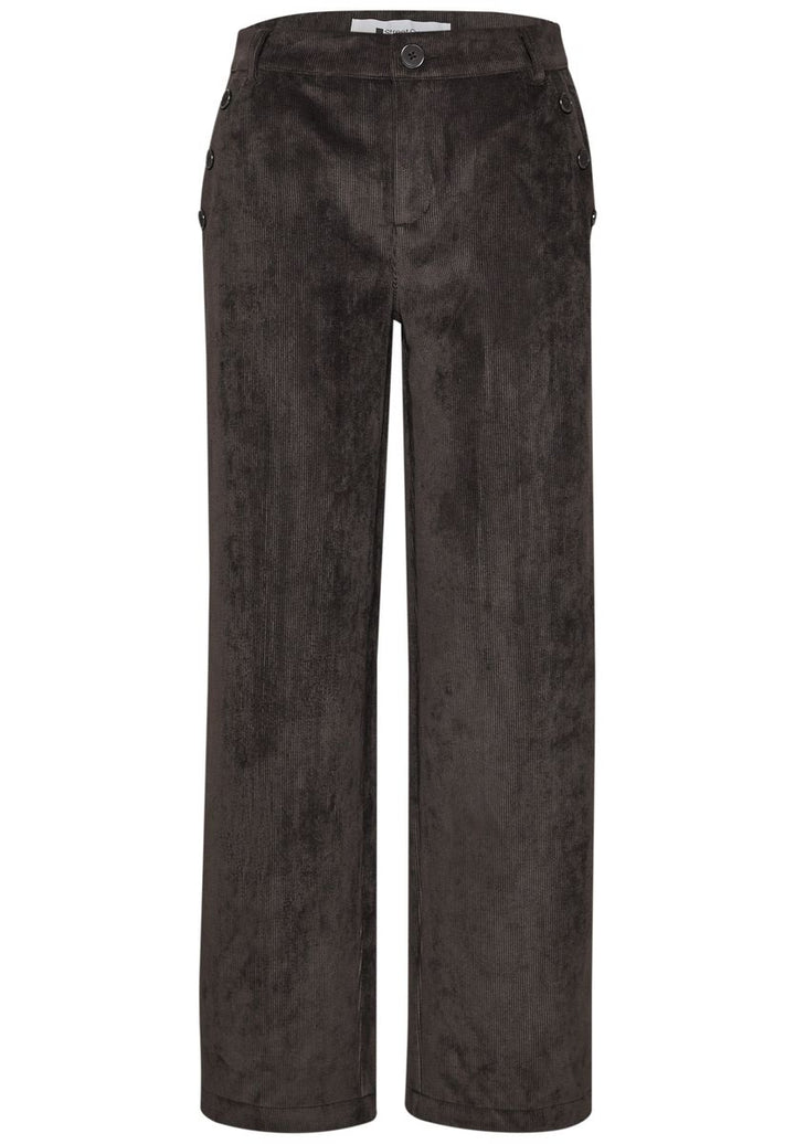 Mid Waist Straight Leg Cordhose mit Knöpfen