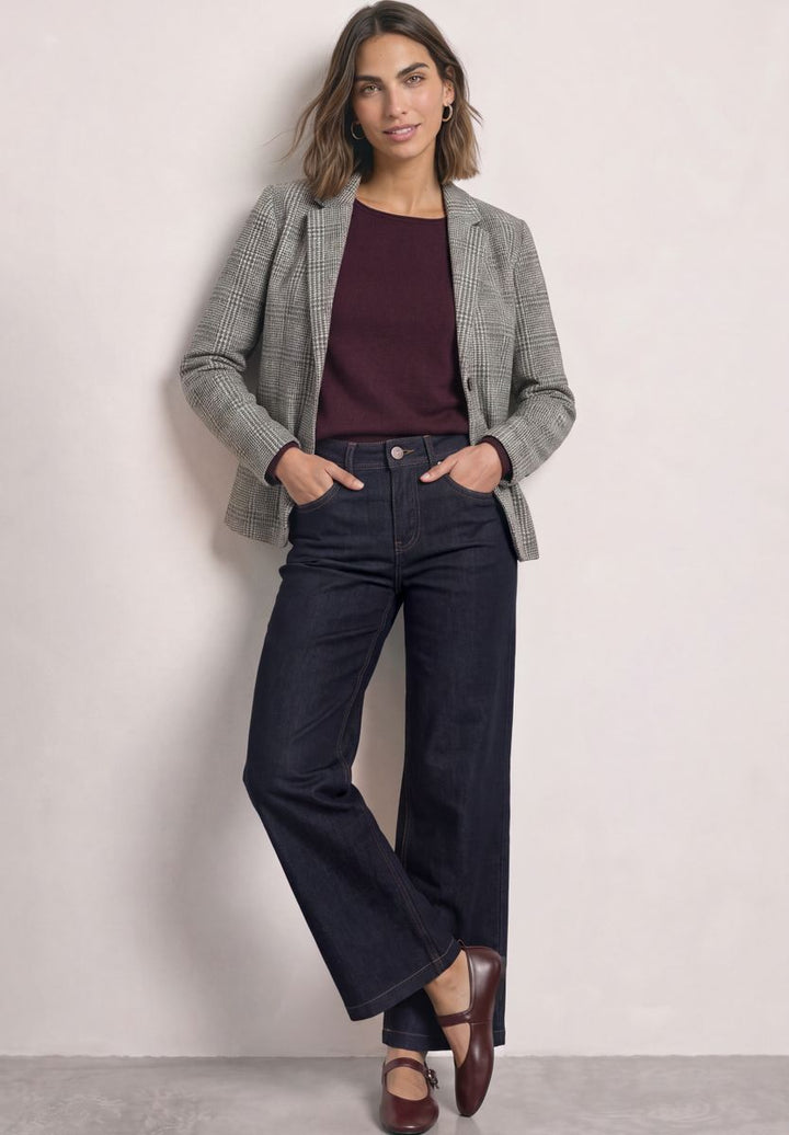 Blazer mit Karomuster und Knöpfen